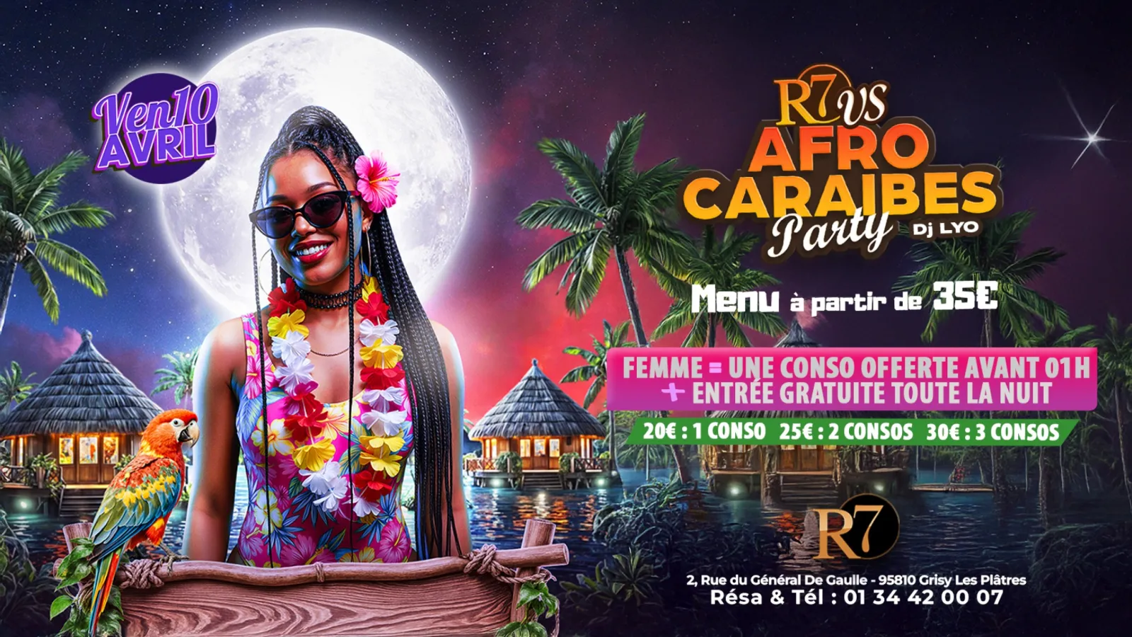 🌴🔥 **VENDREDI 10 AVRIL – R7 VS AFRO CARAÏBES PARTY** 🔥🌴
