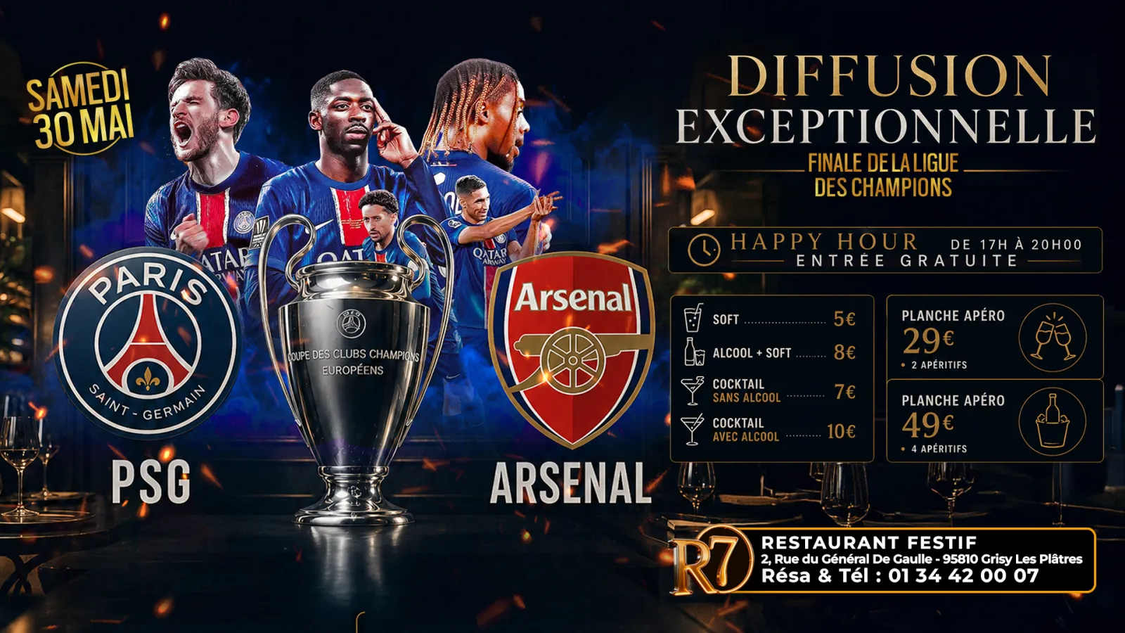 ⚽ SAMEDI 30 MAI – PSG VS ARSENAL ⚽
