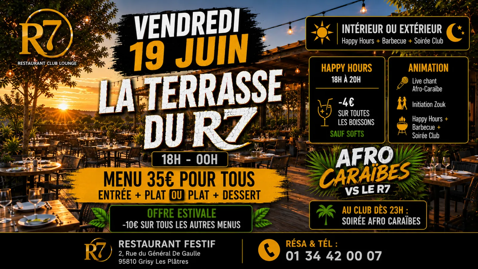 🌴☀️ VENDREDI 19 JUIN – LA TERRASSE DU R7 OUVRE SES PORTES ! ☀️🌴